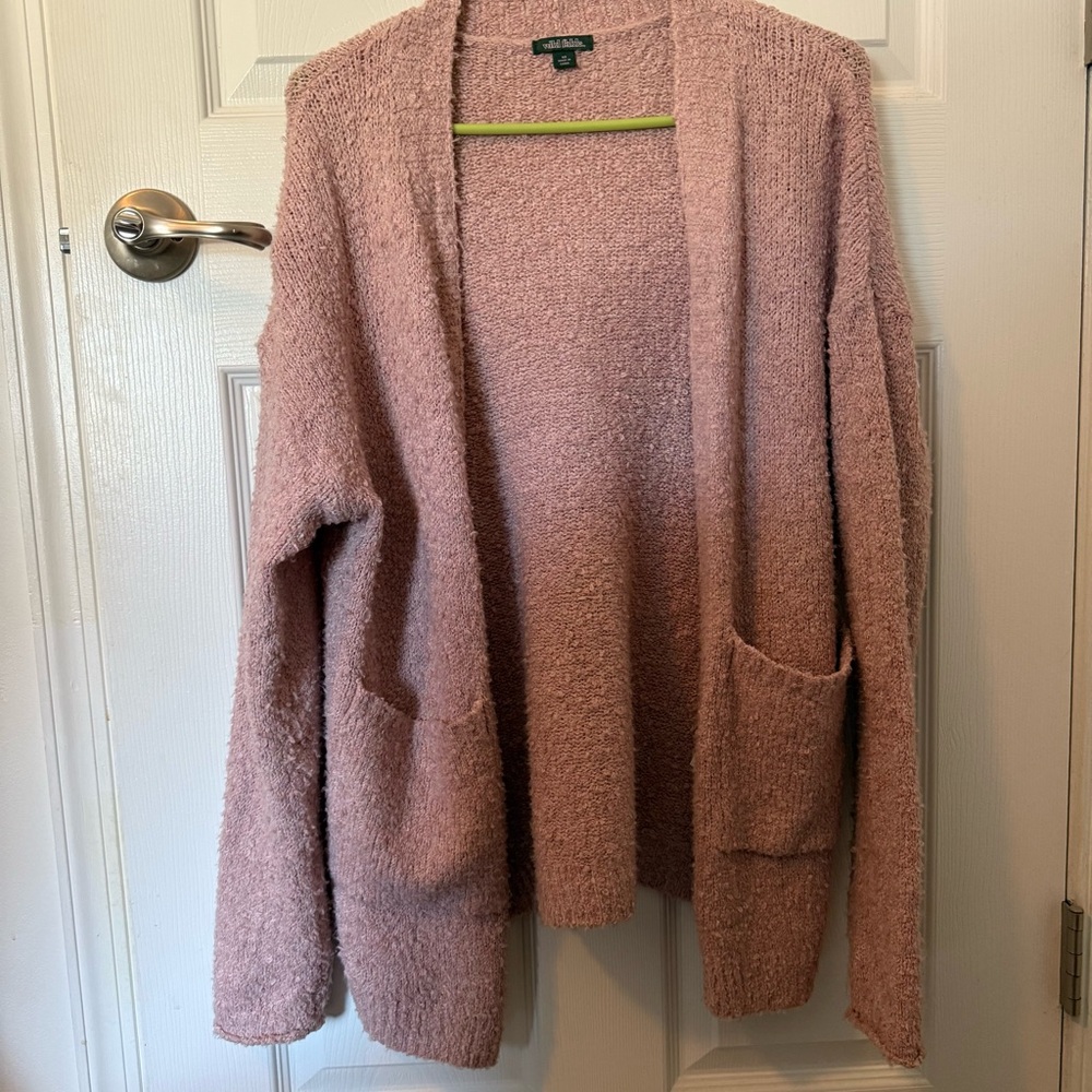 Wild Fable Soft Pink Open Cardigan